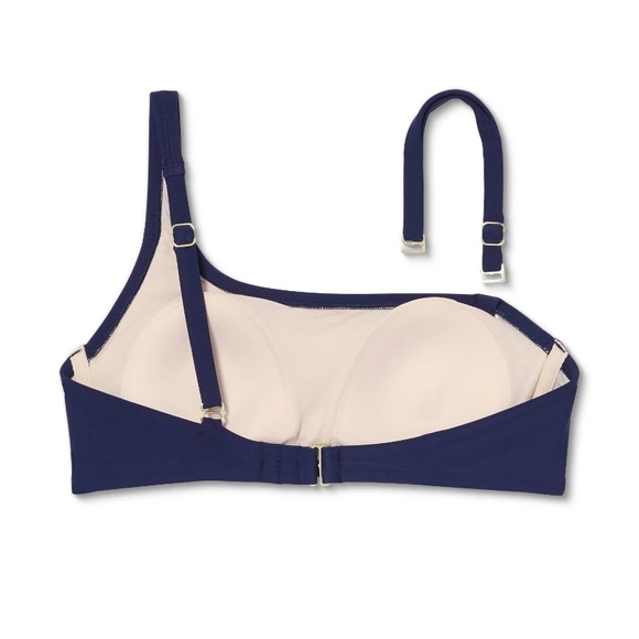 Kona Sol One Shoulder Bikini Top Navy Blue Size Medium 8-10 NWT - Picture 5 of 5